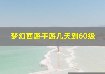 梦幻西游手游几天到60级