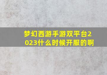 梦幻西游手游双平台2023什么时候开服的啊