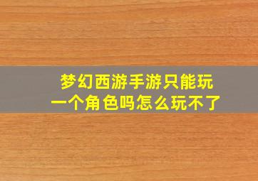 梦幻西游手游只能玩一个角色吗怎么玩不了