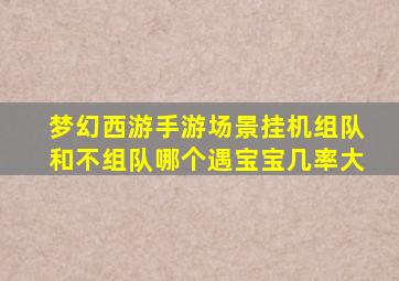 梦幻西游手游场景挂机组队和不组队哪个遇宝宝几率大