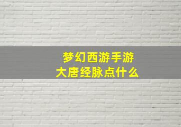 梦幻西游手游大唐经脉点什么