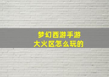 梦幻西游手游大火区怎么玩的