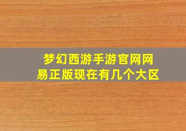 梦幻西游手游官网网易正版现在有几个大区