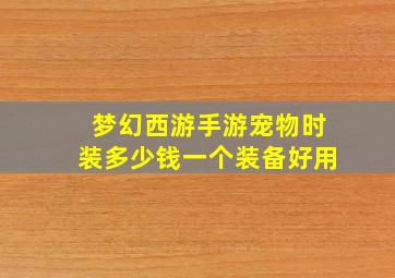 梦幻西游手游宠物时装多少钱一个装备好用