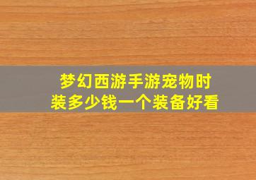 梦幻西游手游宠物时装多少钱一个装备好看