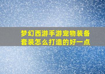 梦幻西游手游宠物装备套装怎么打造的好一点