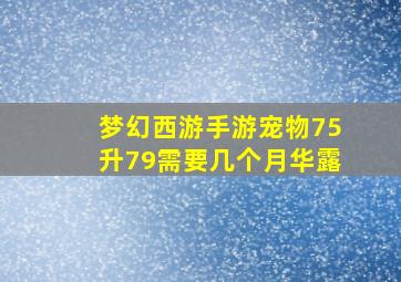 梦幻西游手游宠物75升79需要几个月华露