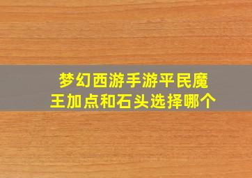 梦幻西游手游平民魔王加点和石头选择哪个