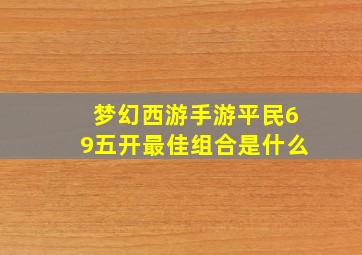 梦幻西游手游平民69五开最佳组合是什么