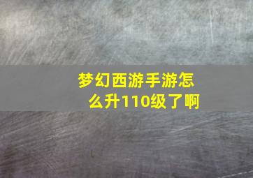 梦幻西游手游怎么升110级了啊