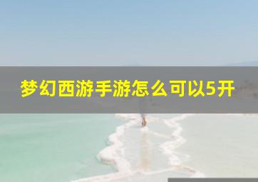 梦幻西游手游怎么可以5开