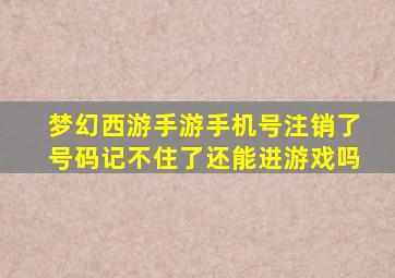 梦幻西游手游手机号注销了号码记不住了还能进游戏吗