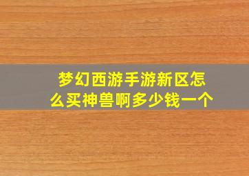 梦幻西游手游新区怎么买神兽啊多少钱一个