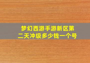 梦幻西游手游新区第二天冲级多少钱一个号