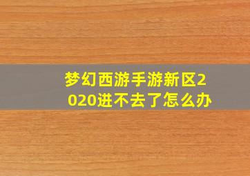 梦幻西游手游新区2020进不去了怎么办