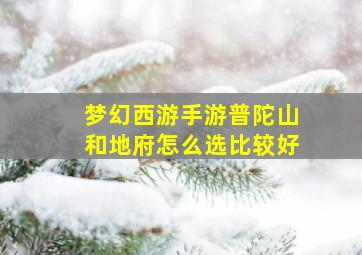 梦幻西游手游普陀山和地府怎么选比较好