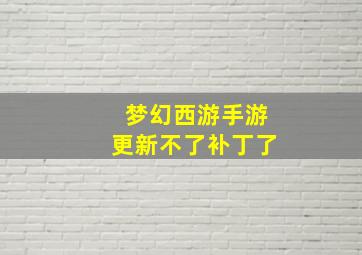 梦幻西游手游更新不了补丁了