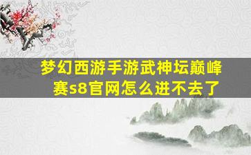 梦幻西游手游武神坛巅峰赛s8官网怎么进不去了