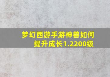 梦幻西游手游神兽如何提升成长1.2200级