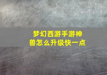 梦幻西游手游神兽怎么升级快一点