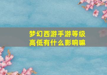 梦幻西游手游等级高低有什么影响嘛