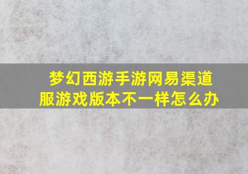 梦幻西游手游网易渠道服游戏版本不一样怎么办