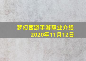 梦幻西游手游职业介绍2020年11月12日