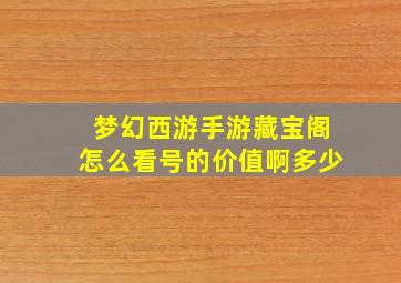 梦幻西游手游藏宝阁怎么看号的价值啊多少