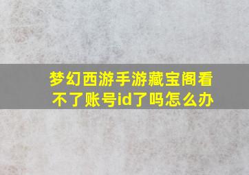 梦幻西游手游藏宝阁看不了账号id了吗怎么办