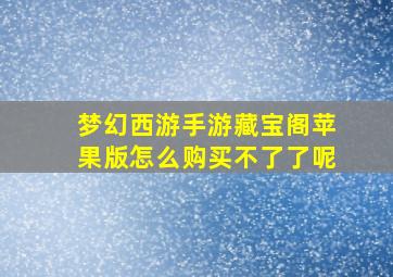 梦幻西游手游藏宝阁苹果版怎么购买不了了呢