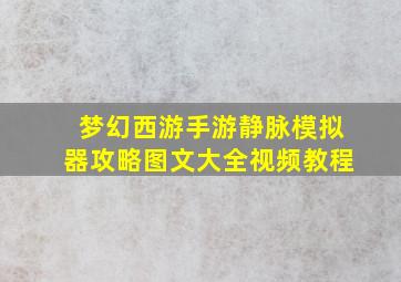 梦幻西游手游静脉模拟器攻略图文大全视频教程