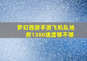 梦幻西游手游飞机队地府1300速度够不够