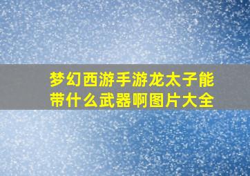 梦幻西游手游龙太子能带什么武器啊图片大全