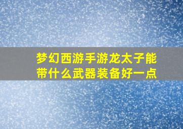 梦幻西游手游龙太子能带什么武器装备好一点