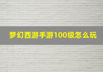 梦幻西游手游100级怎么玩