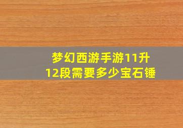 梦幻西游手游11升12段需要多少宝石锤