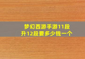 梦幻西游手游11段升12段要多少钱一个