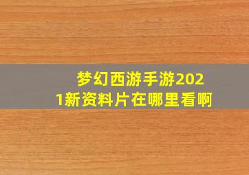 梦幻西游手游2021新资料片在哪里看啊