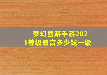 梦幻西游手游2021等级最高多少钱一级