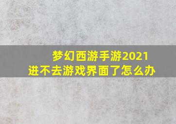 梦幻西游手游2021进不去游戏界面了怎么办