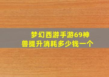 梦幻西游手游69神兽提升消耗多少钱一个