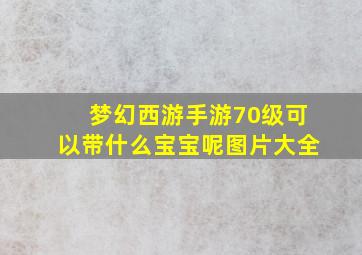 梦幻西游手游70级可以带什么宝宝呢图片大全