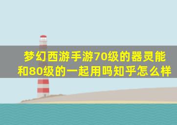 梦幻西游手游70级的器灵能和80级的一起用吗知乎怎么样