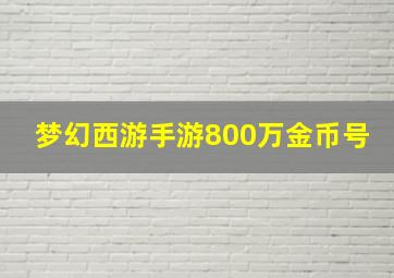 梦幻西游手游800万金币号