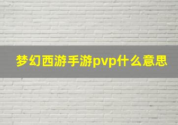 梦幻西游手游pvp什么意思