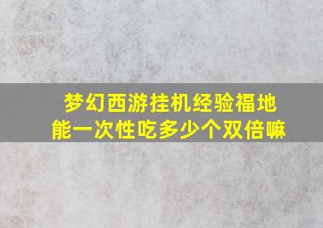 梦幻西游挂机经验福地能一次性吃多少个双倍嘛