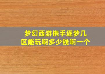 梦幻西游携手逐梦几区能玩啊多少钱啊一个