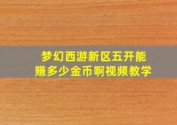 梦幻西游新区五开能赚多少金币啊视频教学