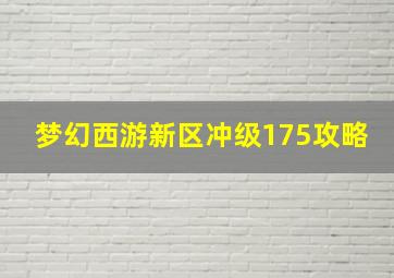 梦幻西游新区冲级175攻略