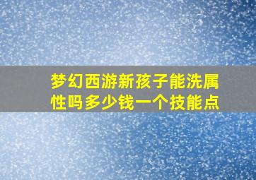 梦幻西游新孩子能洗属性吗多少钱一个技能点